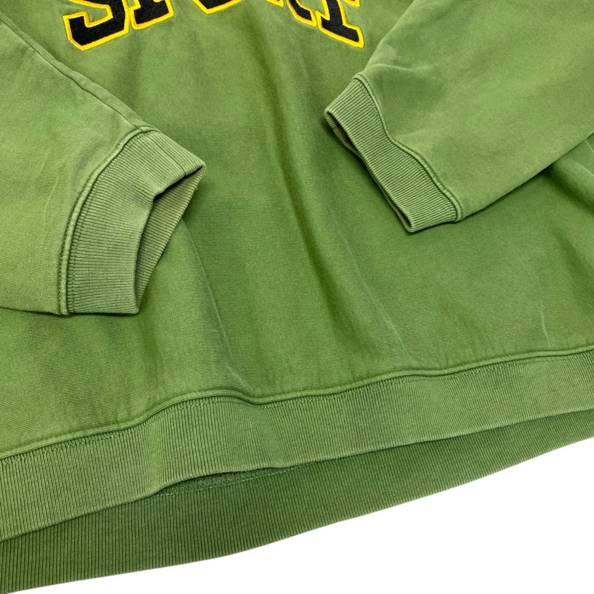 92h3 STUSSY ステューシー SPORT 刺繍スウェット トレーナー サイズL オリーブグリーン ストリートt18r