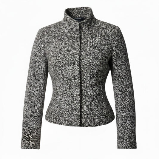 60f17 BURBERRY LONDON バーバリー ロンドン ツイードジャケット スタンドカラージャケット アウター 40サイズ マルチカラー レディース 女性用u02t