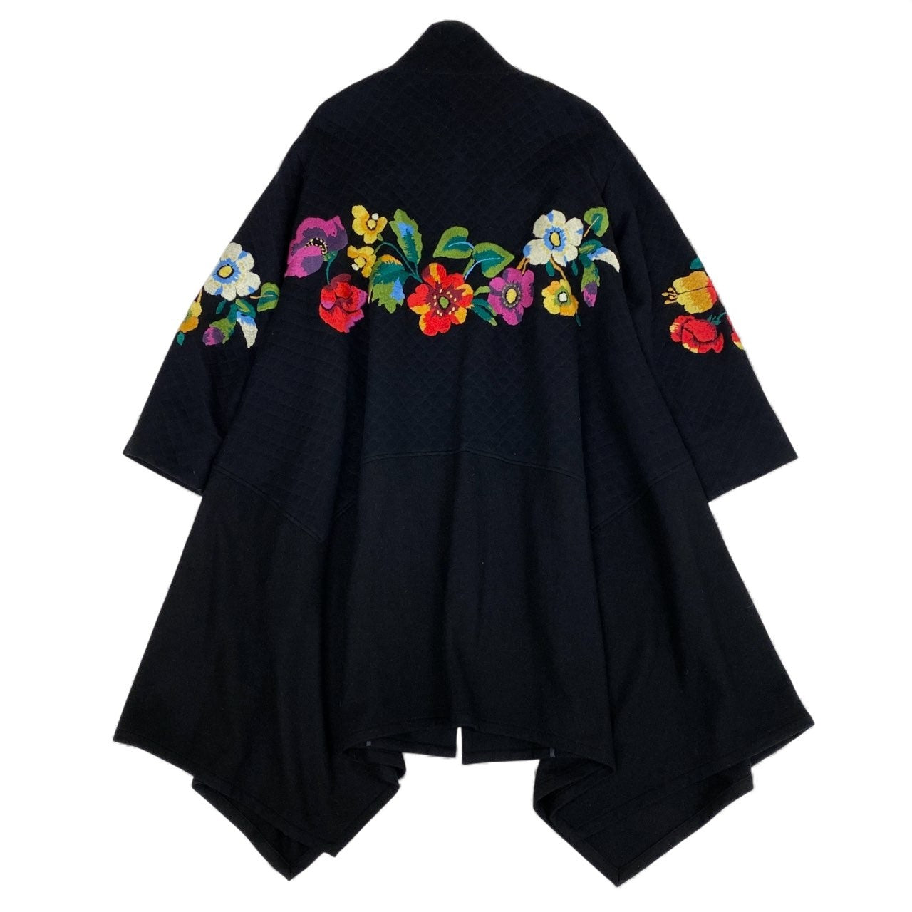 25L12 TOKUKO 1er VOL トクコプルミエヴォル ロングコート ウールコート アウター マルチカラー フラワー刺繍 9 ブラック レディース 女性用u02t