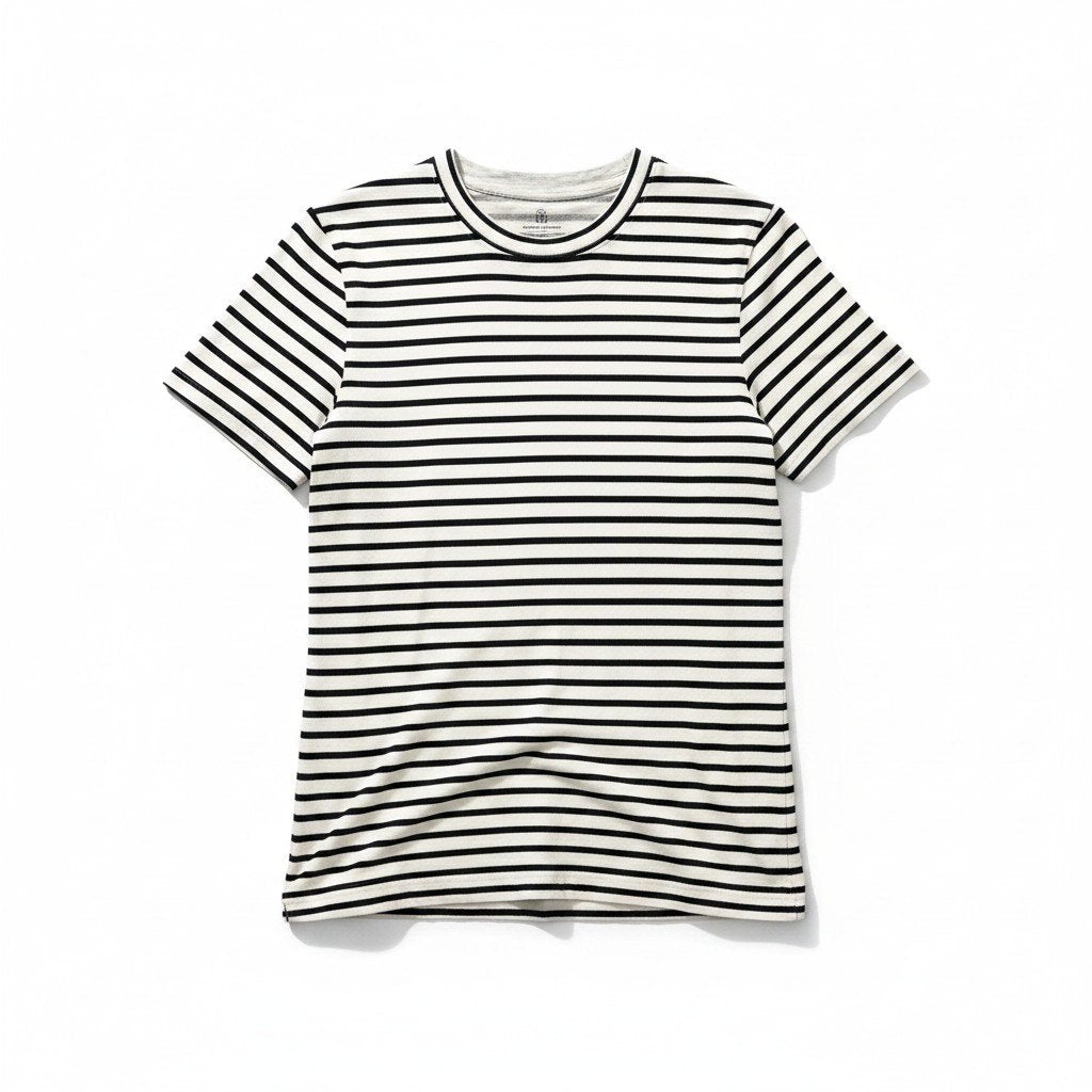 32g2 BRUNELLO CUCINELLI ブルネロクチネリ SLIM FIT レイヤード ボーダーTシャツ 半袖カットソー サイズS ホワイト ネイビー コットン100％ メンズ 紳士服u02t