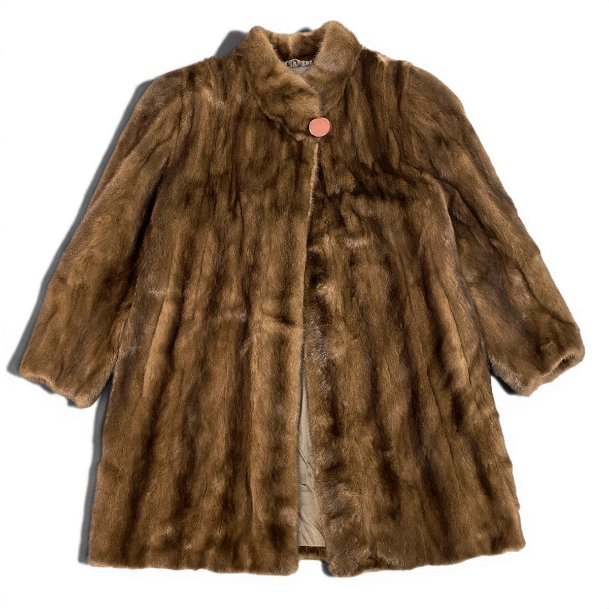 54g8 JINDO SAGA MINK サガミンク 銀サガ パステルミンク ロングファーコート サイズ13 茶系 最高級本毛皮 Mink Fur Long Coatt18r