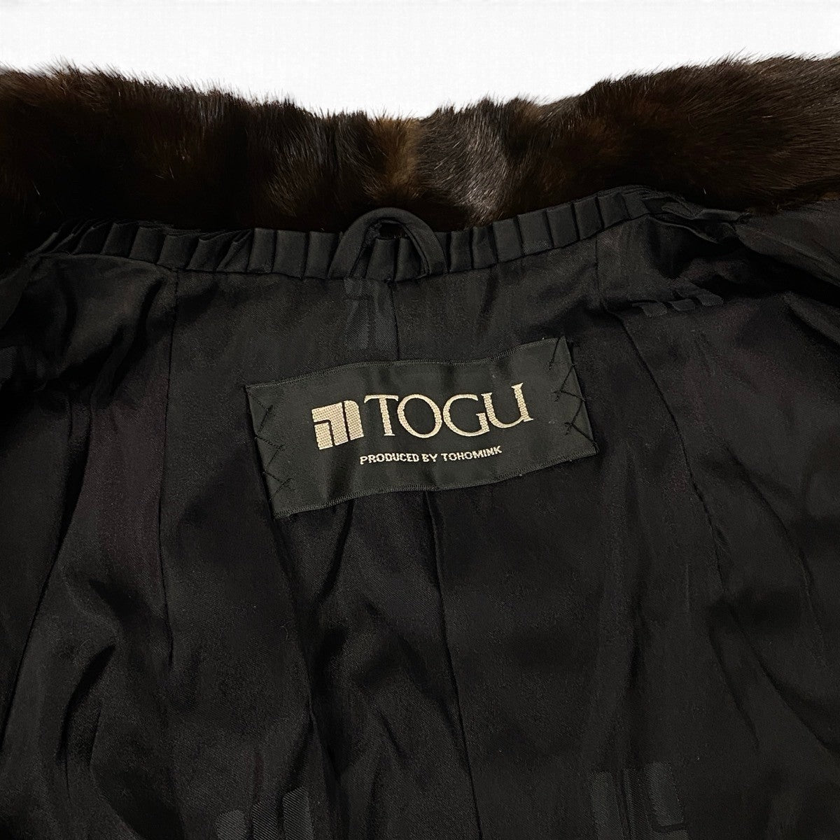 30j7 TOGU マホガニーミンク ロングコート サイズ13 ブラウン 本毛皮 Mink Fur Long Coat リアルファーt18r