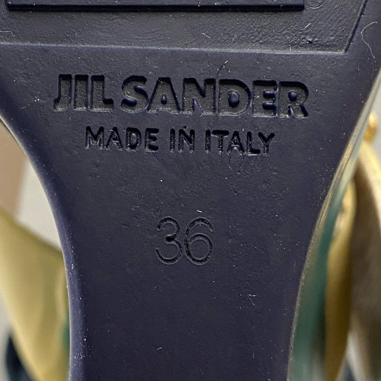 2f28 JIL SANDER ジルサンダー ウェッジソール エナメルベルトサンダル 36 ブルー  レザー イタリア製 シューズ パンプス