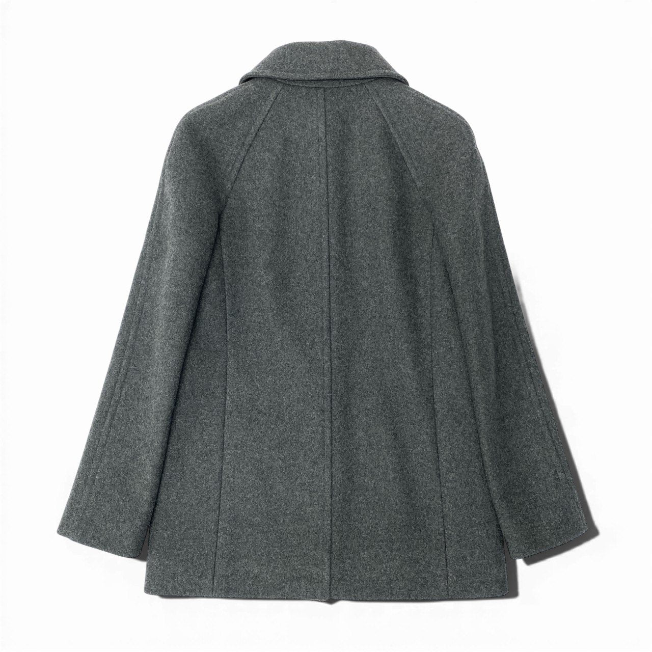 47b4 【美品】 Vintage CELINE セリーヌ ステンカラーコート ウールカシミヤ混コート アウター 38サイズ グレー レディース 女性用u02t