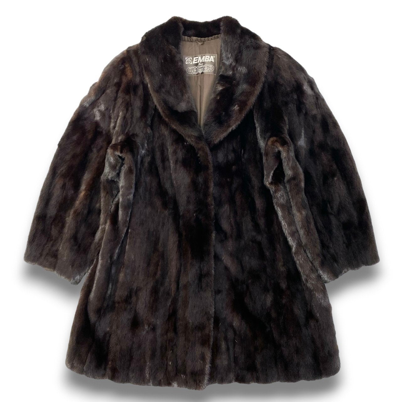 13c21 EMBA エンバ ダークミンク ロングコート ダークブラウン 最高級本毛皮 毛質◎ Dark Mink Fur Long Coatt18r