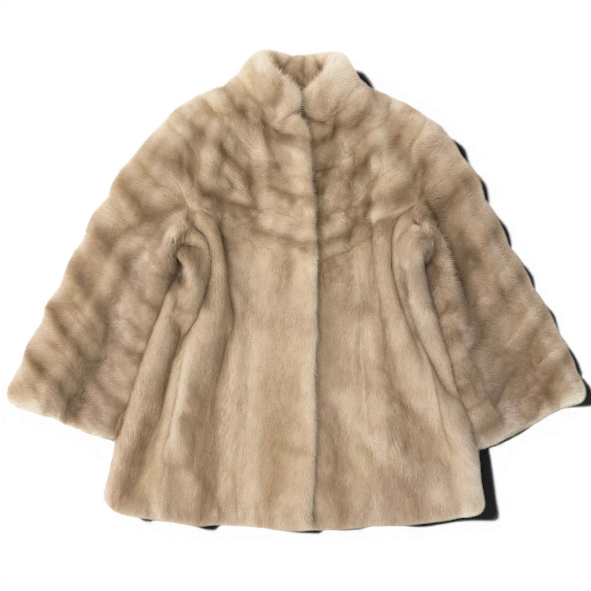 2h8 袖段 パステルミンク ファーコート サイズ11 茶系 本毛皮 Pastel Mink Fur Coatt18r