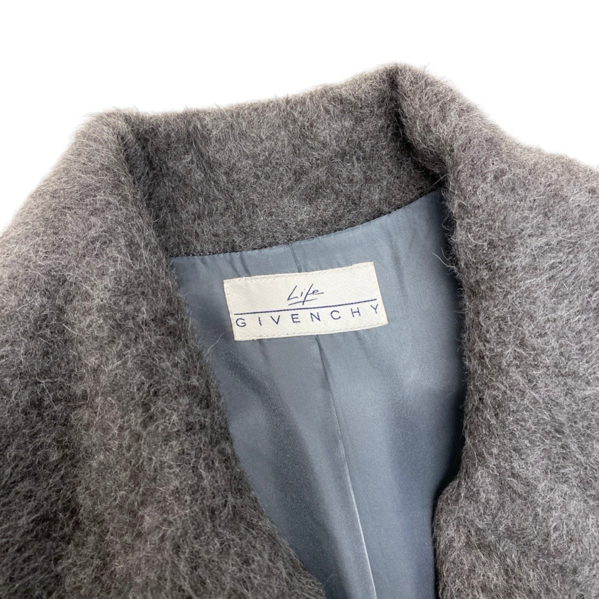 30h22 GIVENCHY ジバンシー シャギーピーコート ミドルコート ダブルフェイス ウールコート 金ボタン 9 グレー レディース 女性用u02t