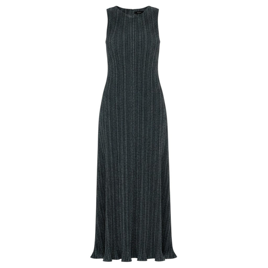 Ah28 PLEATS PLEASE プリーツプリーズ ノースリーブ プリーツワンピース ロングワンピース サイズ2 ダークグレー ポリエステル レディースo07t