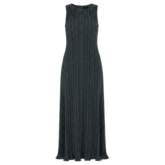 Ah28 PLEATS PLEASE プリーツプリーズ ノースリーブ プリーツワンピース ロングワンピース サイズ2 ダークグレー ポリエステル レディースo07t