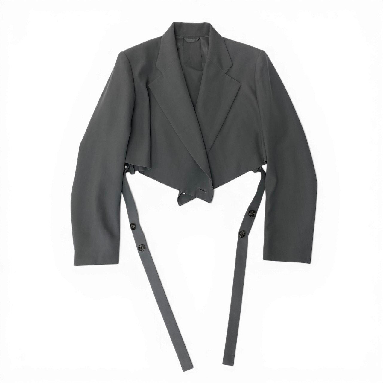 83c27 UJOH ウジョー ラップショートジャケット ウールジャケット ベルト クロップド丈 レディース 女性用 U751-J04-100 2 グレーu02t