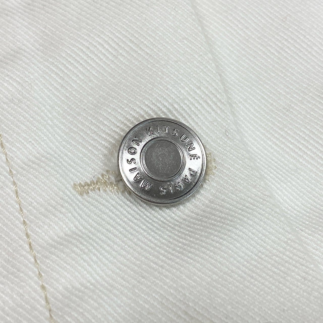 Hc2 MAISON MITSUNE メゾンキツネ ホワイトデニムジャケット サイズM ホワイト メンズ 男性用 アウターk02i