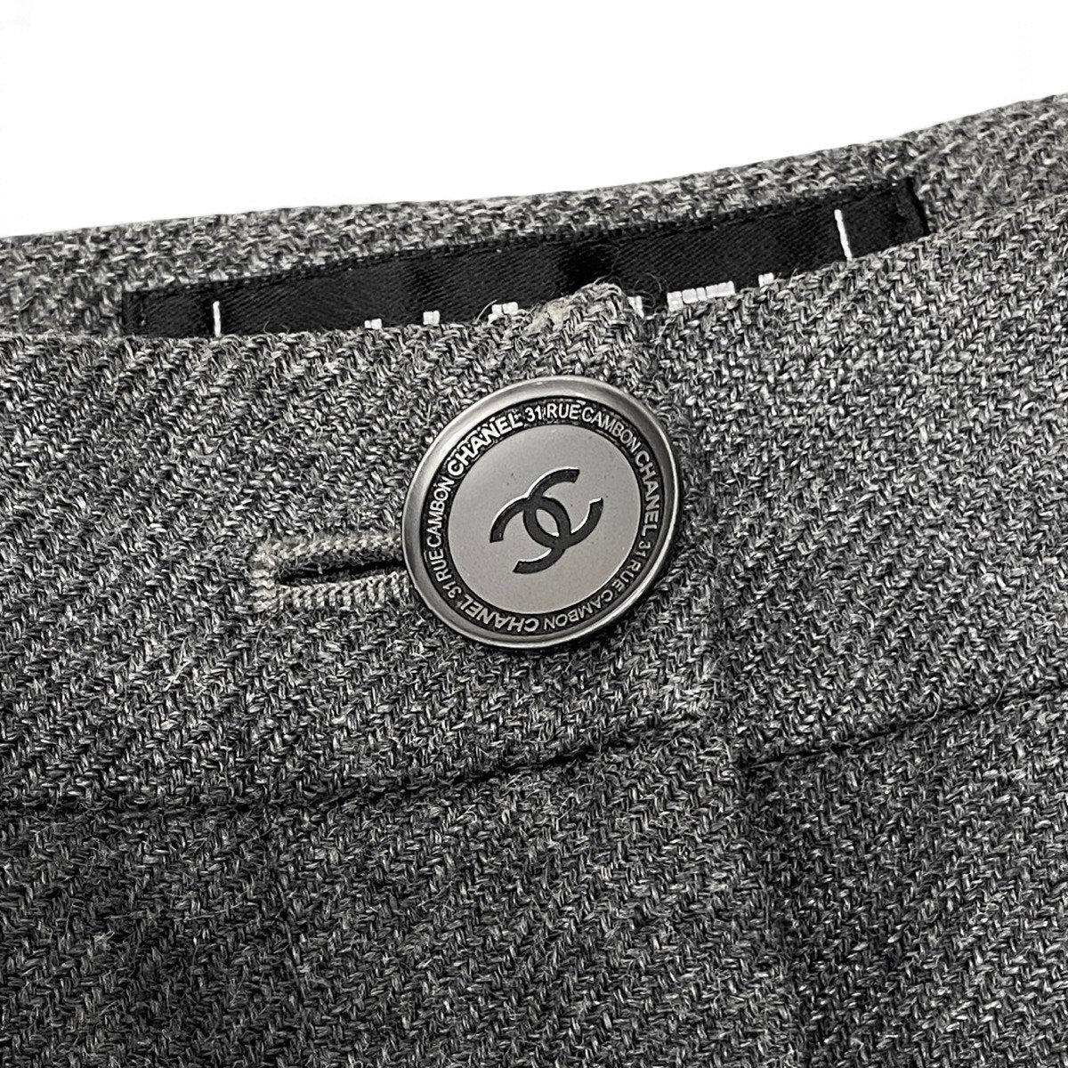 i27 【美品】CHANEL 2005年 カシミヤパンツ スラックス ボトム 36サイズ グレー レディース 女性用u02t