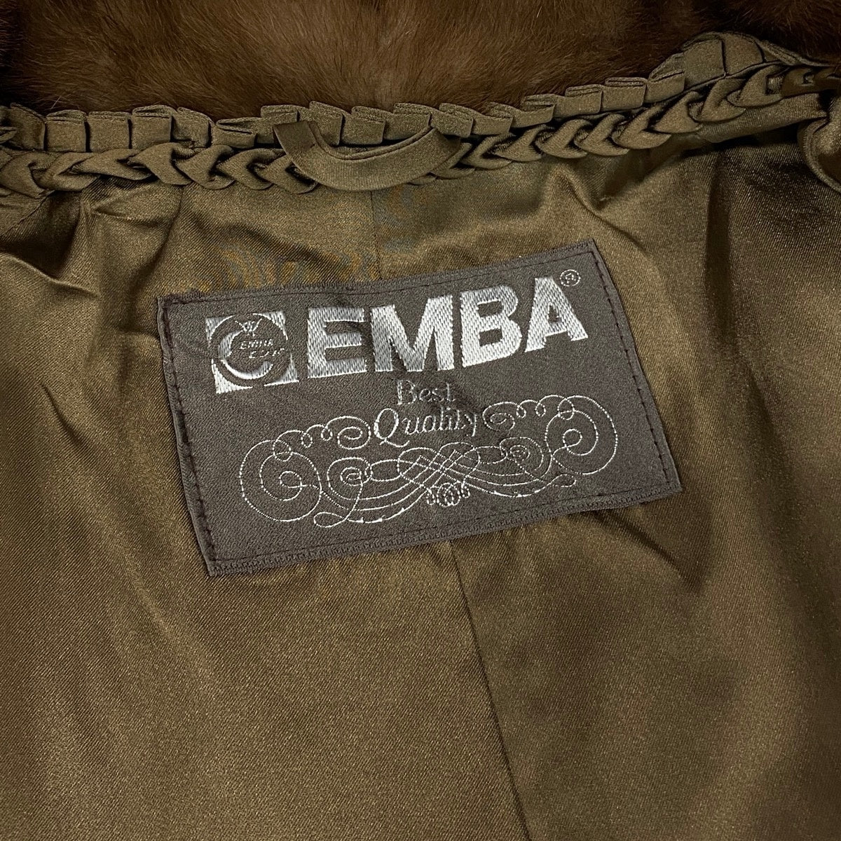 56j6 【未使用タグ付】 EMBA エンバ 鑑定書付き ルナレインミンク 8分コート 毛皮コート サイズ11 ブラウン系 ミンクファー レディースk02i