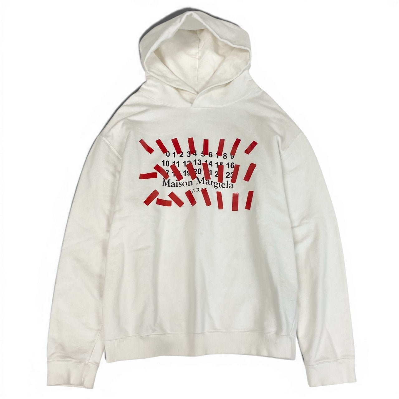 20a14 Maison Margiela メゾンマルジェラ ナンバーズロゴ スウェット パーカー フーディー S30GU0148  46 ホワイト コットン100％o07t