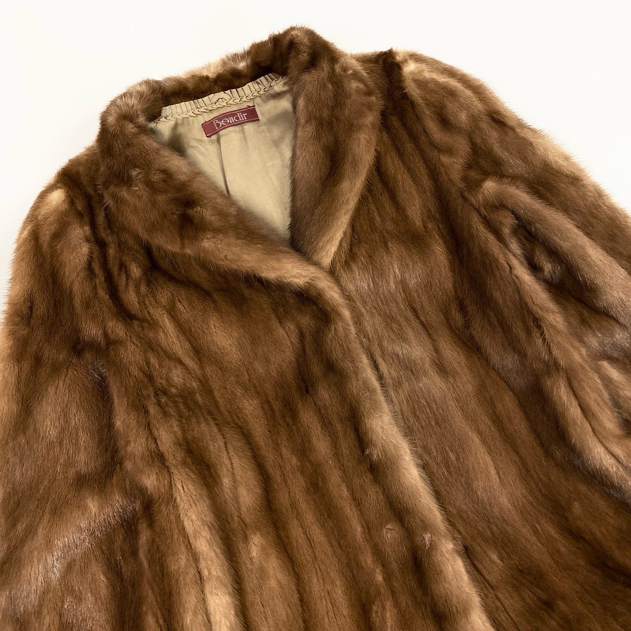 49L4 デミバフミンク 着丈110cm 超ロングコート 13号 ブラウン 最高級本毛皮 MINK FUR COAT リアルファー ポケット有t18r
