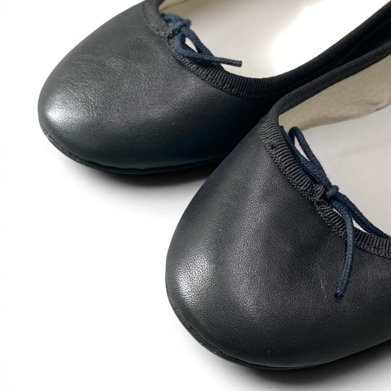 1d23 repetto レペット フラットシューズ バレエシューズ バレリーナ リボン レザー フランス製 39 1/2 ブラック レディース 女性靴k02i