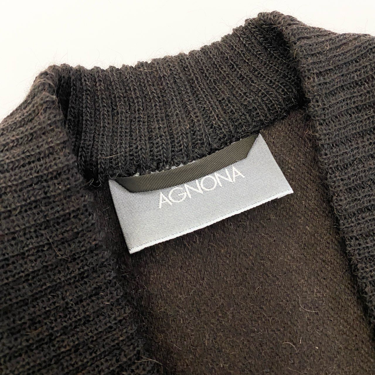 9a19 AGNONA アニオナ MARTORA アルパカウール ベスト サイズ44 ブラウン ALPACA イタリア製t18r