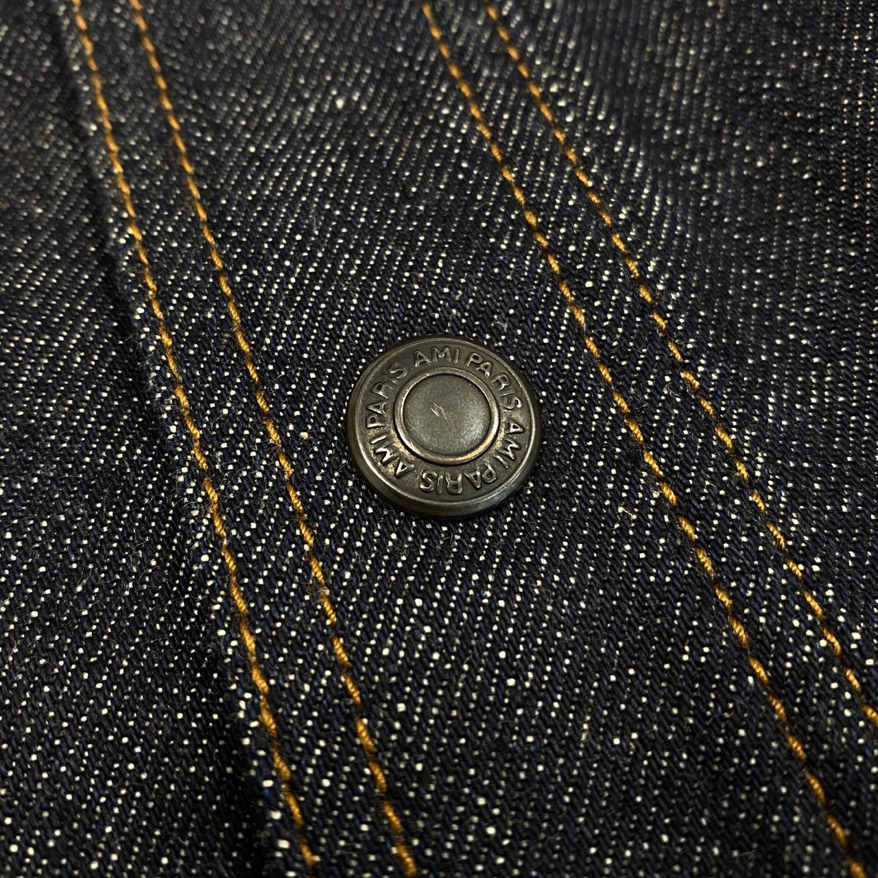 46j3 《美品》 Ami Alexandre Mattiussi アミアレクサンドルマテュッシ Denim shirt with pockets デニムシャツ ポケット H21HD429.600 XS インディゴブルー コットン メンズo07t