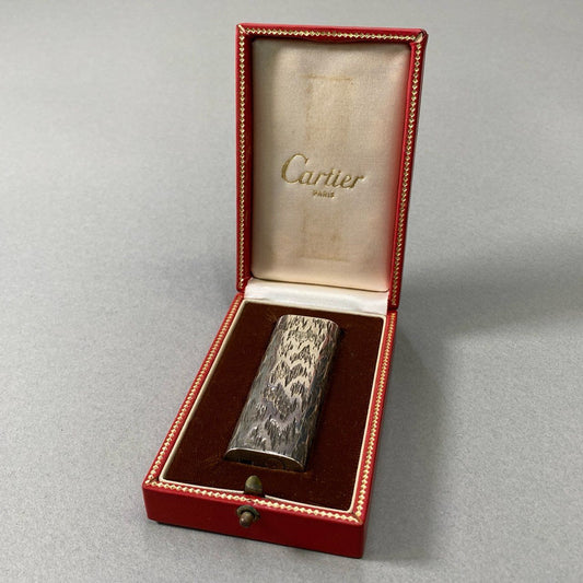 i4① 《希少》 Cartier カルティエ 銀無垢 SV925 オーバル ローラー式 ガスライター シルバー SILVER 火花確認済み 箱付きt18r