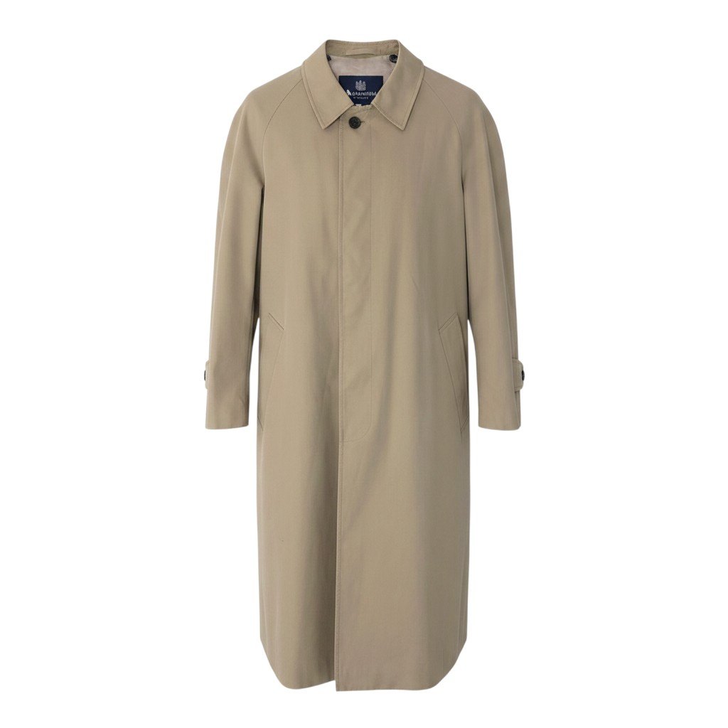 52h18 Aquascutum アクアスキュータム 英国製 ライナー付 ステンカラーコート ロングコート 40S ベージュ メンズu02t