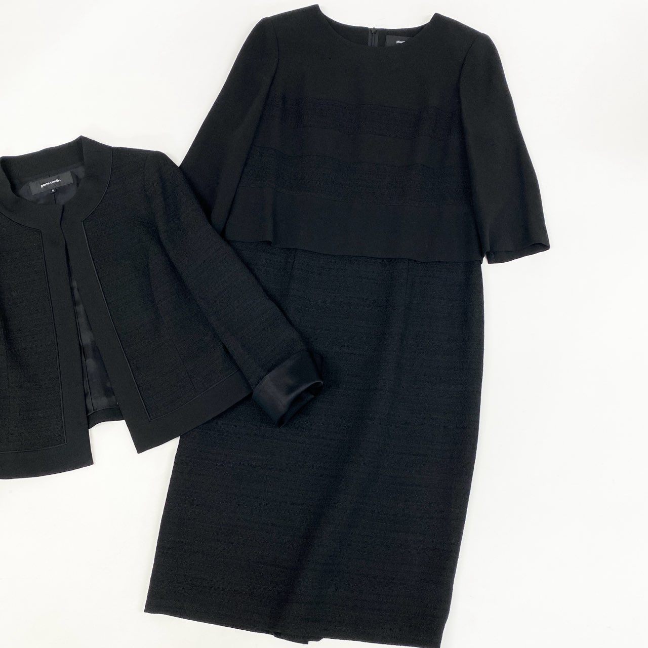 78i10 pierre cardin ピエールカルダン ジャケット ワンピース アンサンブル セットアップ ブラックフォーマル 東京ソワール 11 ブラック レディース 日本製o07t