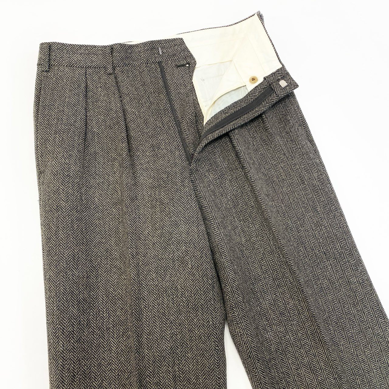 62a28 Burberrys バーバリーズ スリーピース スーツセットアップ テーラードジャケト スラックス ヘリンボーン 92-80-170 A5 ブラウン系 メンズ 男性用o07t