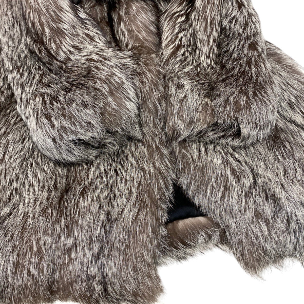 52i24 シルバーフォックス 極厚 超ロングコート 丈120cm サイズ13 本毛皮 Silver Fox Fur Long Coat リアルファーt18r