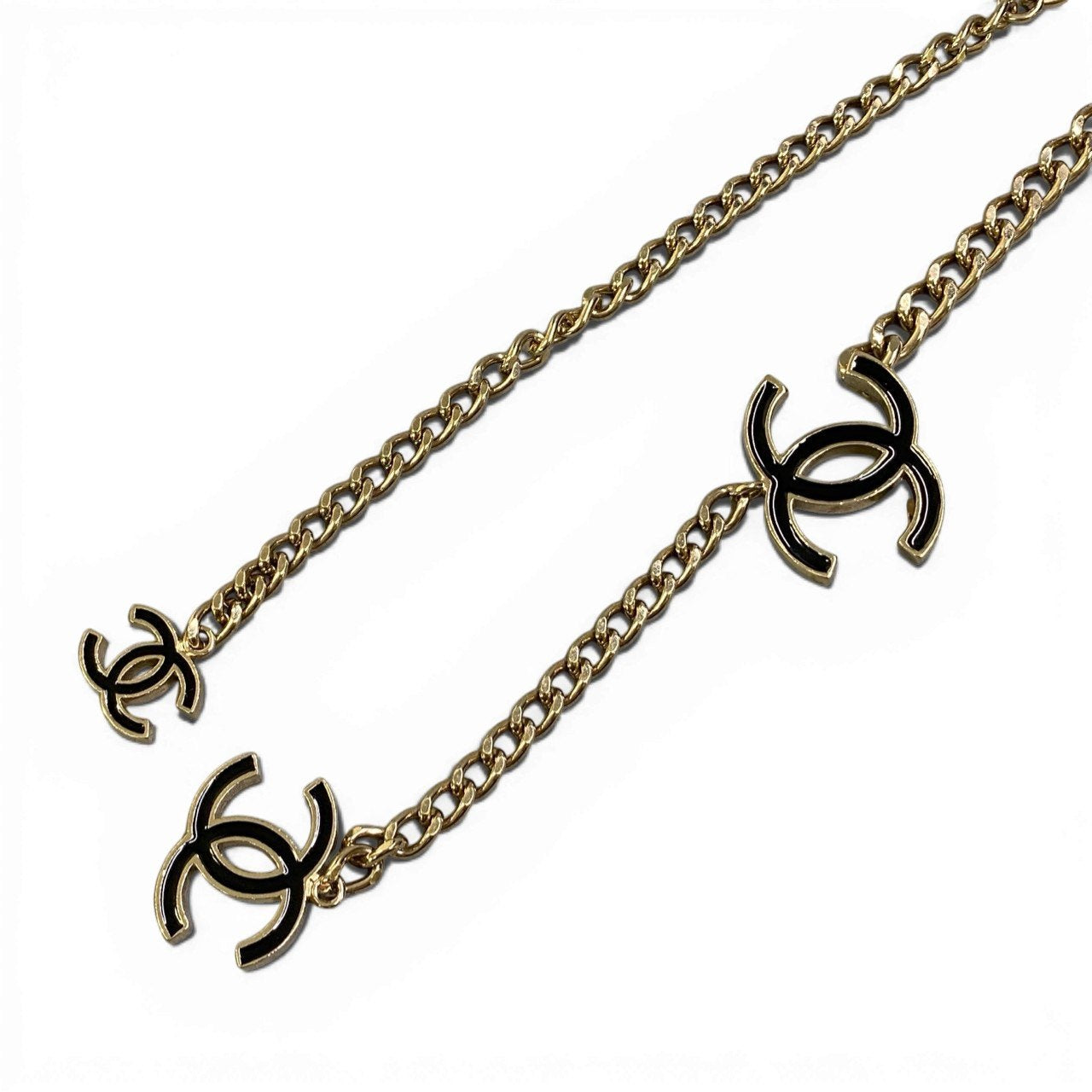 b17 CHANELシャネル 2006 ココマーク チェーンベルト アクセサリー ゴールド ブラック レディース 女性用ta1