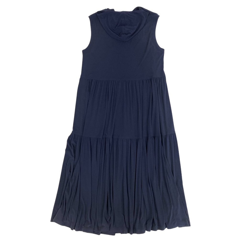 83L23 TOKUKO 1er VOL トクコプルミエヴォル ノースリーブロングワンピース フレアワンピース フーディー ストレッチ素材 9サイズ ネイビー レディースu02t