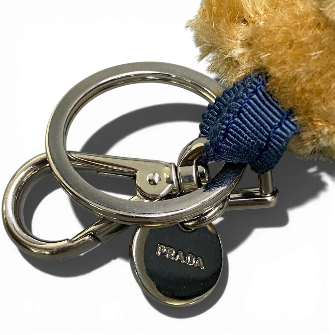 b15 PRADA プラダ ニットベア キーホルダー キーリング バッグチャーム ブルー系 ユニセックスta1