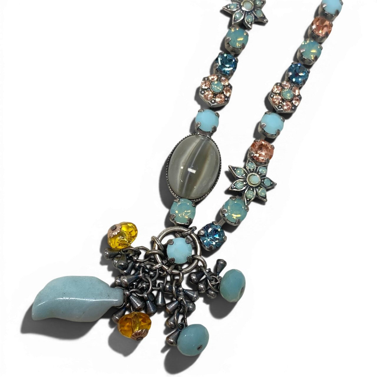 g16⑥ 《 3点セット》 Mariana マリアナ 天然石 × クリスタル ビジューネックレス アクセサリー ジュエリー アンティークt18r