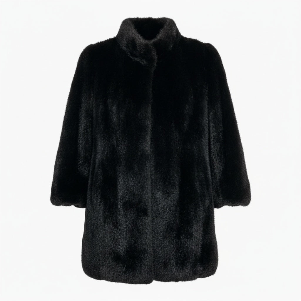 20a22【美品】 ダークミンク ロングコート ミンクコート 逆毛 レディース 女性用 サイズ15 ブラック系 ミンクファー 本毛皮u02t