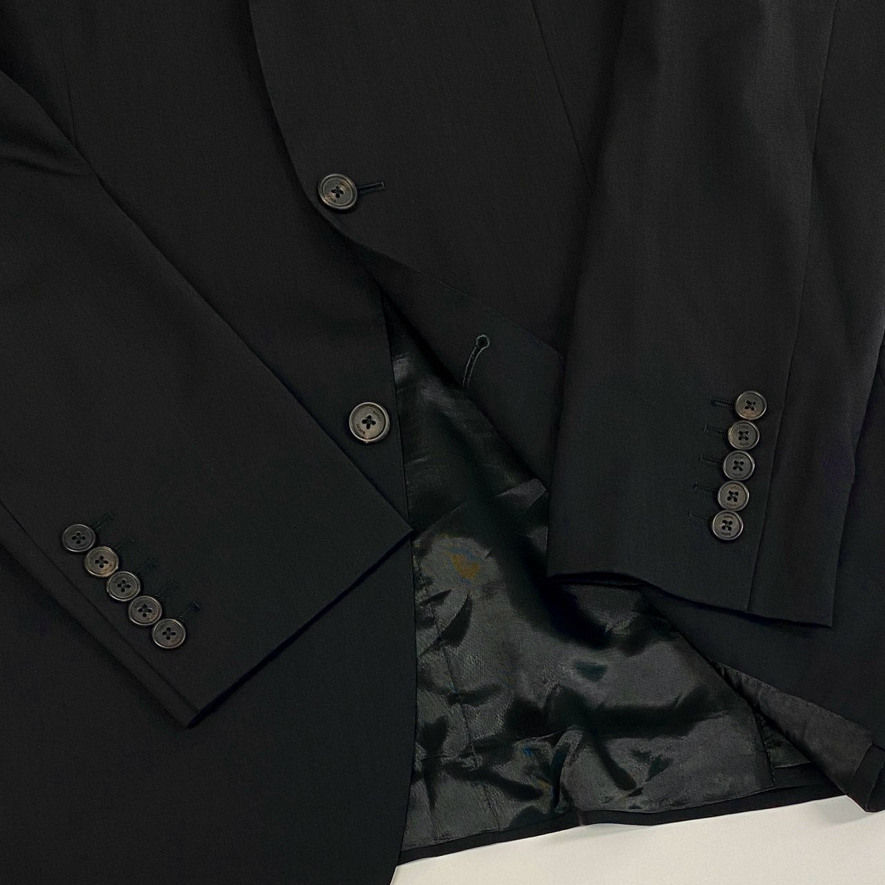 65i29 イタリア製 GUCCI グッチ シングルスーツ セットアップ ビジネス サイズ48 ブラック ウールポリウレタン メンズ オールドk02i
