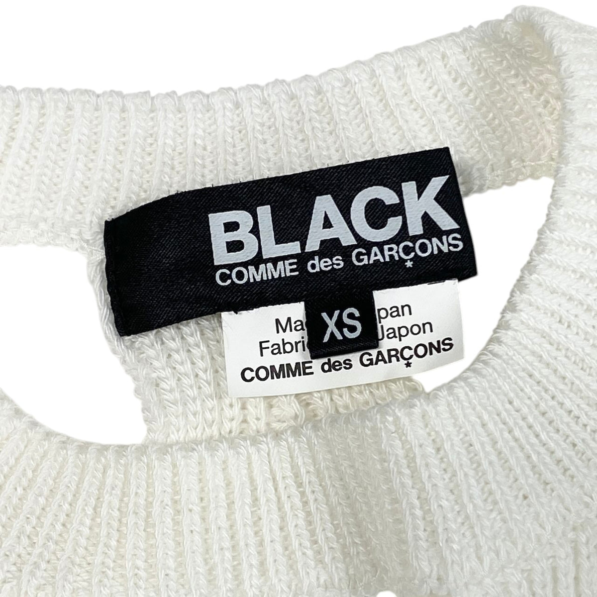 Ai20 BLACK COMME des GARCONS ブラックコムデギャルソン 2024ss メッシュ ニット セーター トップス XS ホワイト アクリルu02t