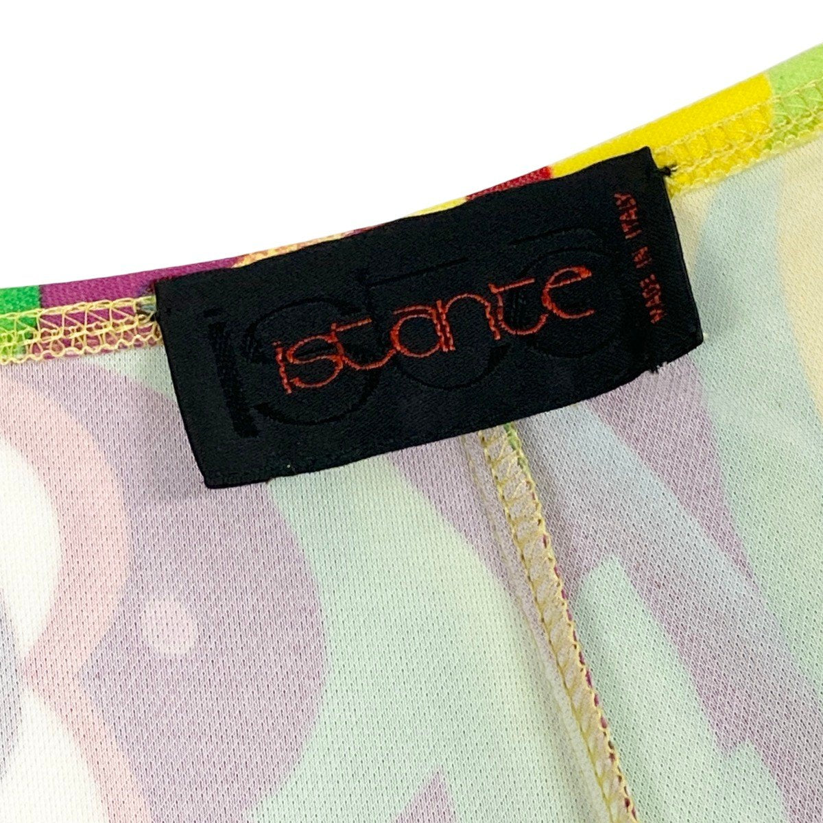 g13 【美品】Versace istante ノースリーブドレスワンピース 花柄 ストレッチ イタリア製 マルチカラー レディース 女性用k02i