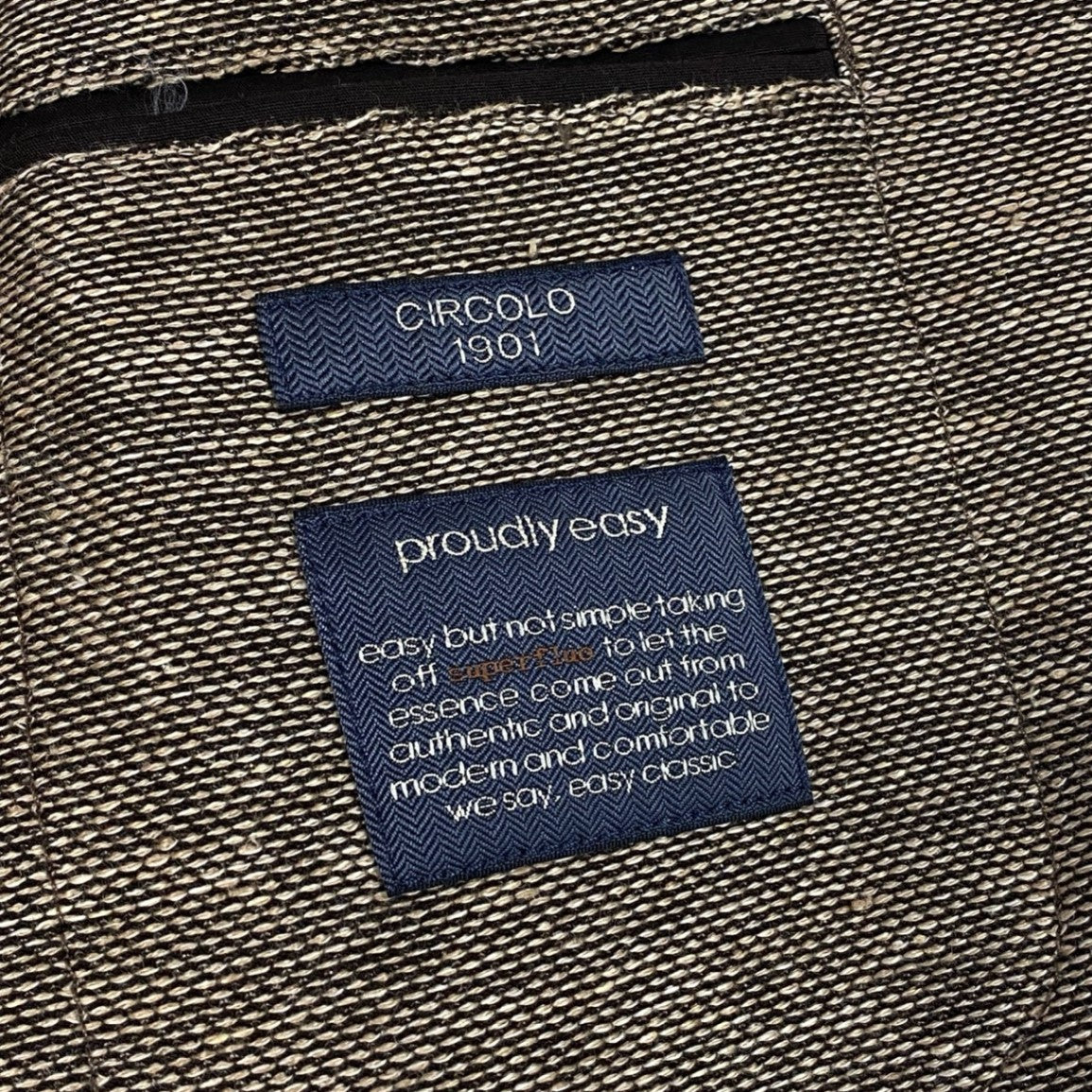 22a23 CIRCOLO 1901 チルコロ テーラードジャケット アンコンジャケット ジャージー生地 48 ブラウン系 メンズu02t