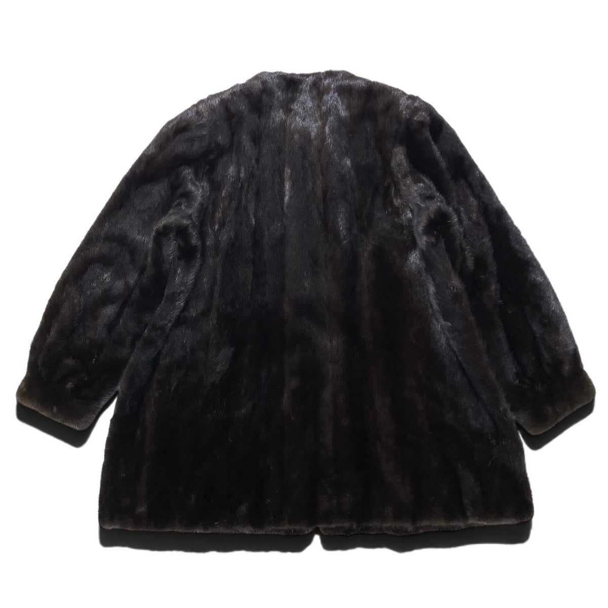 30i21 Etude マホガニーミンク ファーコート サイズ13 ダークブラウン 本毛皮 Mink Fur Coat リアルファー ノーカラーt18r