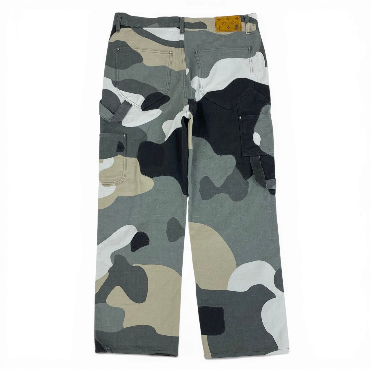 Id2 《美品》 LOUIS VUITTON ルイヴィトン Kid Super メイドトゥオーダー デニムパンツ Made To Order Denim Pants サイズ34 グレー LV モノグラムt18r