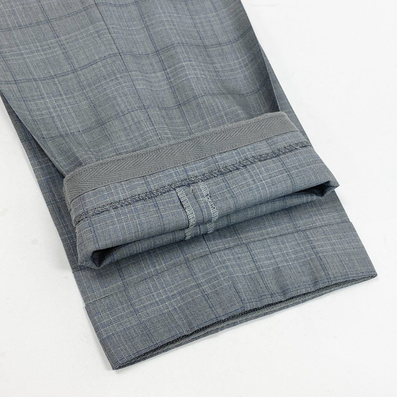 36L10《美品》 Ermenegildo Zegna エルメネジルドゼニア シングルスーツ セットアップ オーダー品 SU MISURA TROFFEO600 46 グレー チェック柄 ウールシルク メンズ 男性用u02t