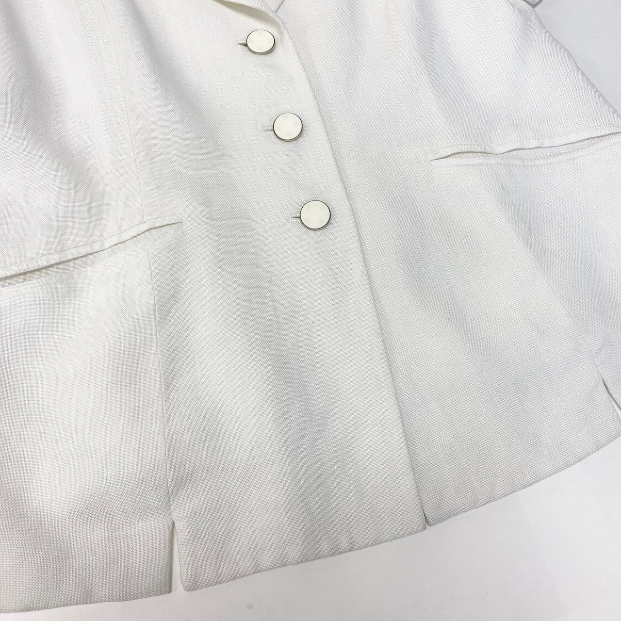 10c29 GLAMOUR GIVENCHY グラマー ジバンシー 半袖テーラードジャケット ブレザー アウター 44サイズ ホワイト レーヨン100％ レディース 女性用o07t