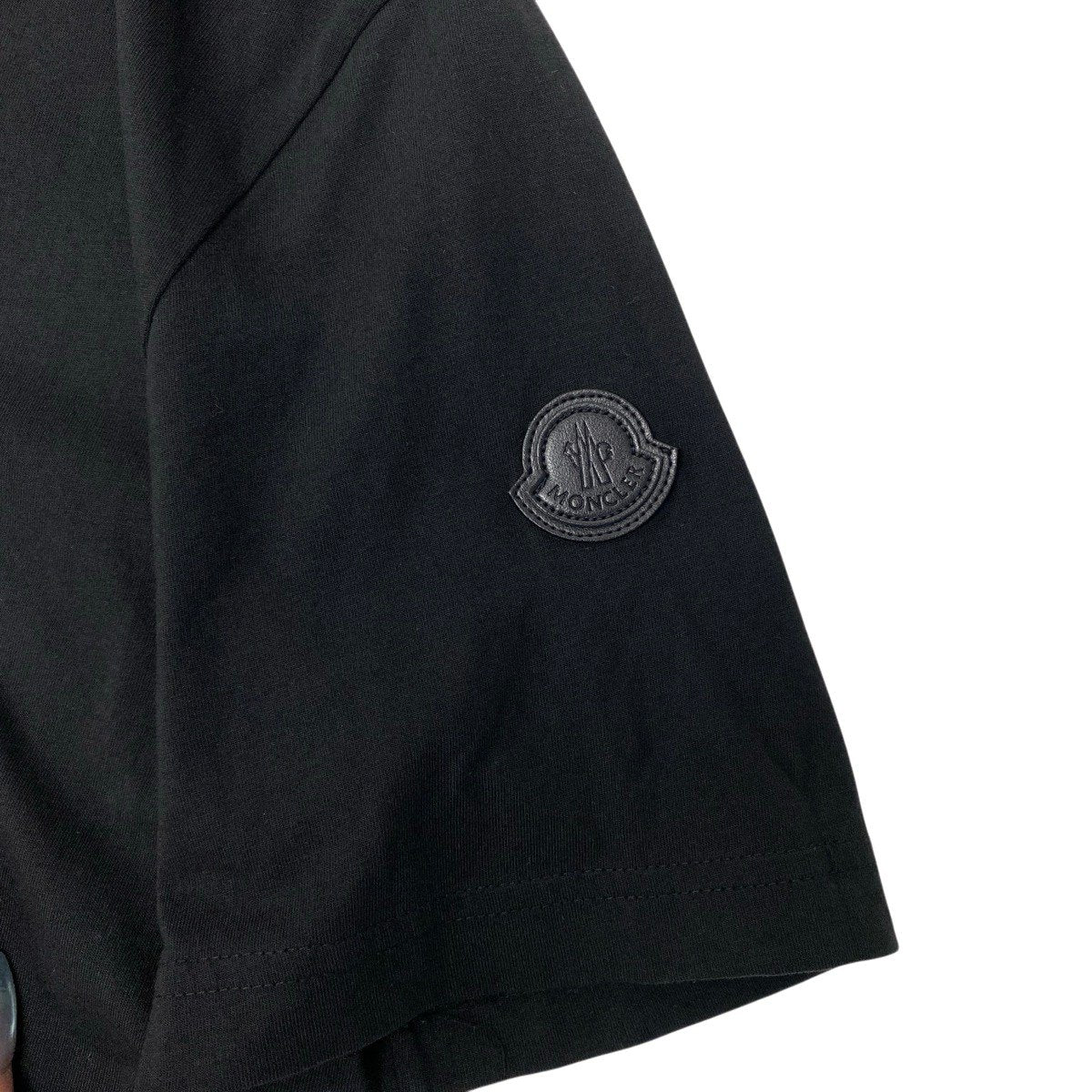 Mf18 MONCLER モンクレール アイコンレザーパッチ Tシャツ Icon Leather Patch T-Shirt サイズM ブラック カットソーt18r