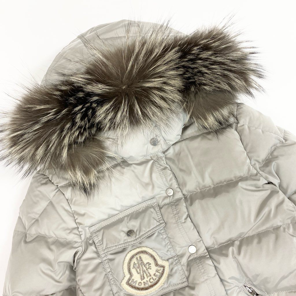 33l24 MONCLER モンクレール シルバーフォックスファー ショートダウンジャケット サイズ1 シルバーグレー ヴィンテージ 希少モデルt18r