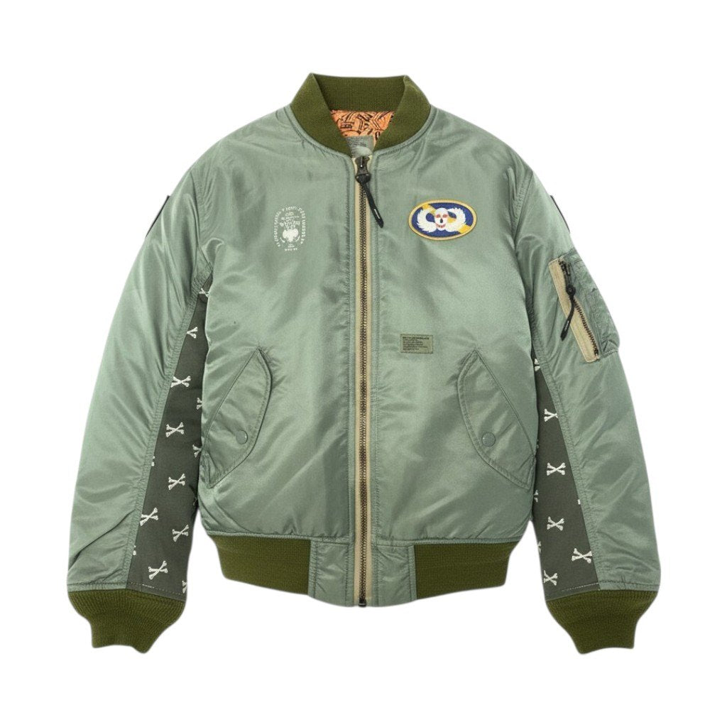 80c10 WTAPS ダブルタップス MA-1 フライトジャケット RED DAWN 刺繍 アウター GWDT-JK-M01 カーキ ナイロン100％ メンズ 男性用o07t