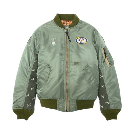 80c10 WTAPS ダブルタップス MA-1 フライトジャケット RED DAWN 刺繍 アウター GWDT-JK-M01 カーキ ナイロン100％ メンズ 男性用o07t