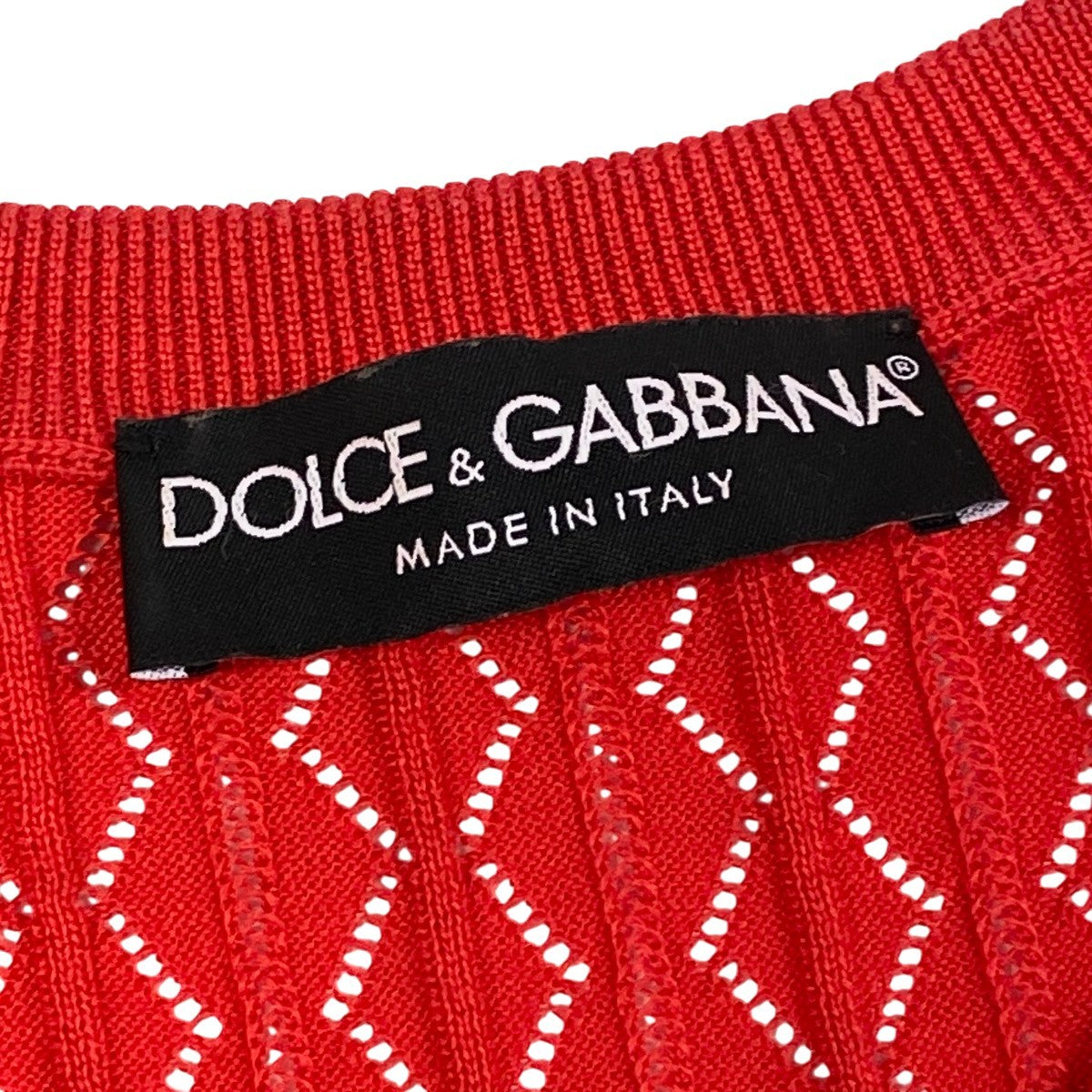 Eg13 DOLCE＆GABBANA ニットベスト トップス イタリア製 38サイズ レッド レディース 女性用ta1