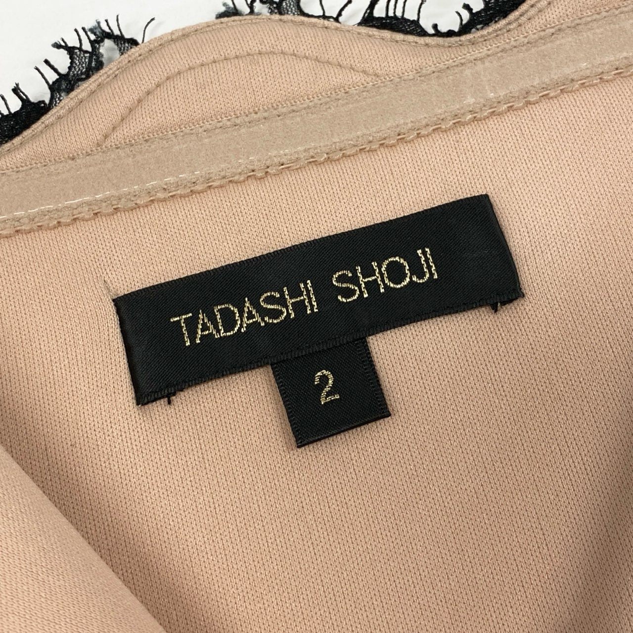 31i8 TADASHI SHOJI タダシショージ フラワーレース ドレスワンピース パーティードレス サイズ2 ブラック ベージュ レディースu02t