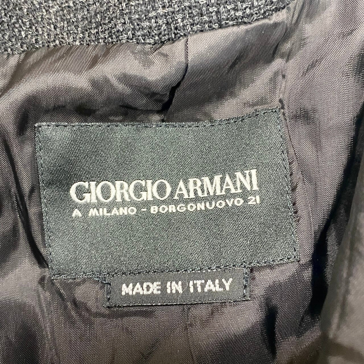 61i14 GIORGIO ARMANI ジョルジオアルマーニ テーラードジャケット  ツイードジャケット イタリア製 38サイズ ブラック レディース 女性用u02t