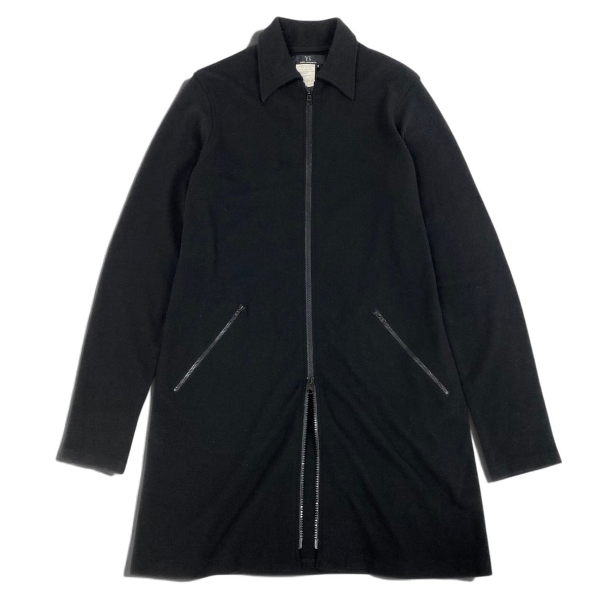 Ai21 Y's Yohji Yamamoto ワイズ ヨウジヤマモト ジップアップコート アウター 日本製 ジャケット 2015 YY-T12-180 3 ブラック ウール レディースo07t