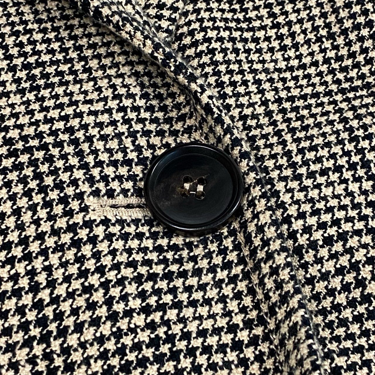 52L9 ’S MaxMara エスマックスマーラ ロングジャケット ロングコート ブレザーコート ハウンドトゥース アウター 40サイズ ブラック アイボリー レディースk02i