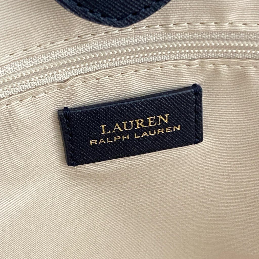 Df29 LAUREN RALPH LAUREN ローレン ラルフローレン ワンショルダーバッグ トートバッグ ネイビー レザー カバン